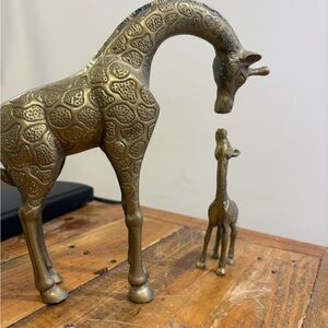 Brass giraffes set